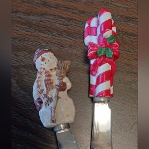 🎄⛄️Winter Serving/Spreading Knifes, Snowman & Candy Cane